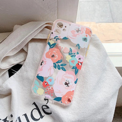 Funda para teléfono con diseño floral vibrante