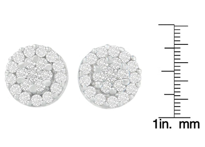 14K White Gold 3/4 cttw Round Cut Diamond Stud Earring (H-I, SI2-I1)