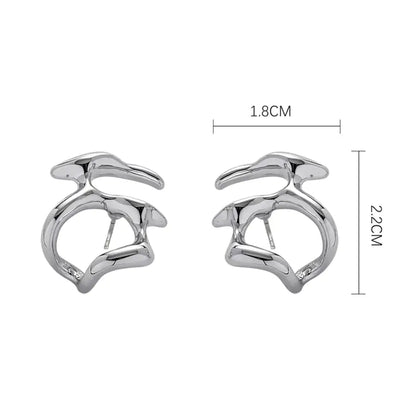 Irregular Liquid Metal Punk Hoop Earrings