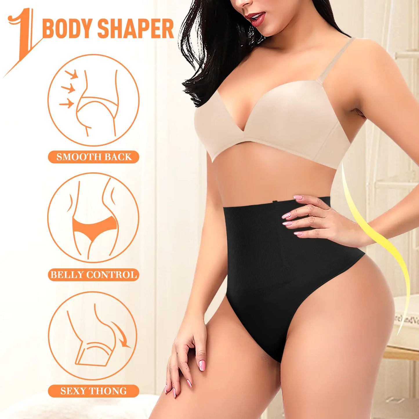 Tanga moldeadora de abdomen para mujer, ropa interior moldeadora de cintura alta, sin costuras, bragas moldeadoras, faja A# negra (cintura media), talla XX-Large