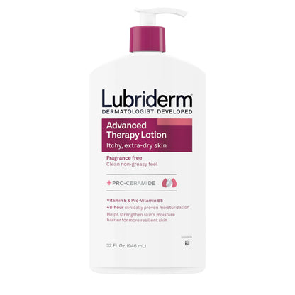 Lubriderm Advanced Therapy niisutav käte- ja kehakreem + pro-ceramiid E-vitamiini ja provitamiini B5-ga, mitterasvane, lõhnaaineteta, intensiivne niisutus sügelevale, eriti kuivale nahale, 32 FL OZ 