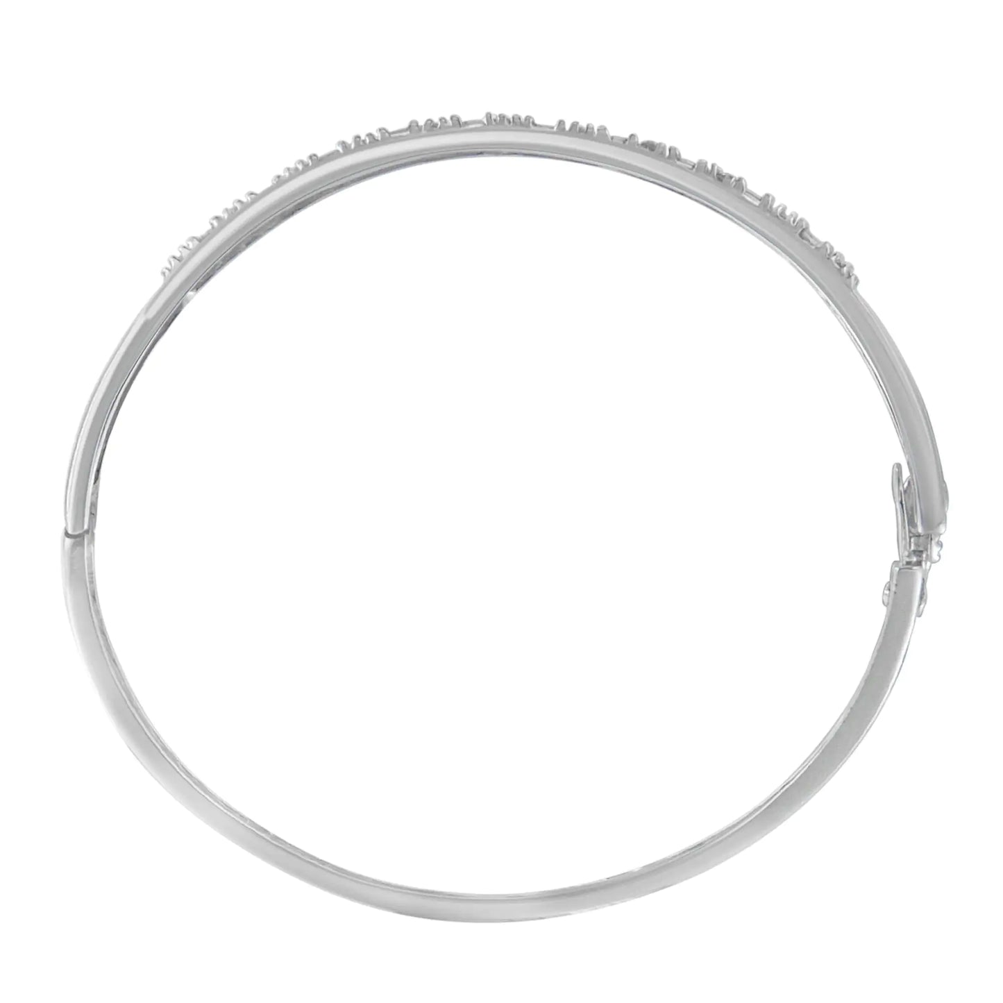 14K hvitt gull rundt og bagettslipt diamantarmbånd (1 cttw, HI Color, SI2-I1 Clarity)