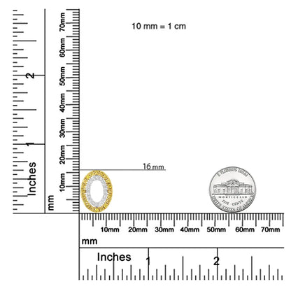 14K gult gullbelagt .925 sterling sølv 1/2 Cttw fargebehandlet diamant dobbel oval form 18" anhengskjede (gul farge, I2-I3 klarhet)