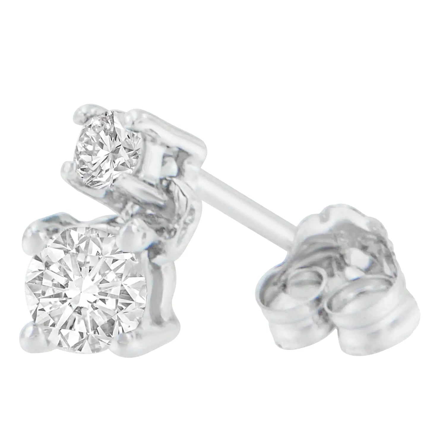 14K White Gold 1/2 cttw Round Cut Diamond Earrings (H-I, SI2-I1)