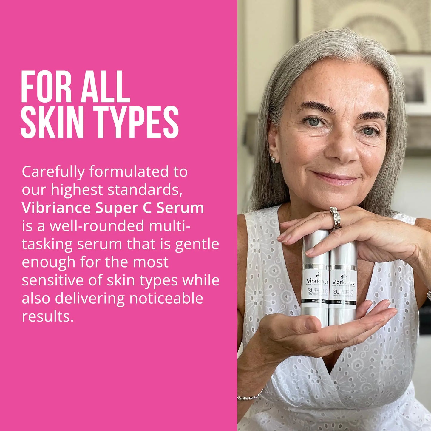 Vibriance Super C-serum for moden hud, laget i USA, alt-i-ett-formel fukter, strammer, løfter, glatter, retter seg mot aldersflekker, rynker, vitamin C-serum; 1 fl oz - pakke med 2 1 Fl oz (pakke med 2)