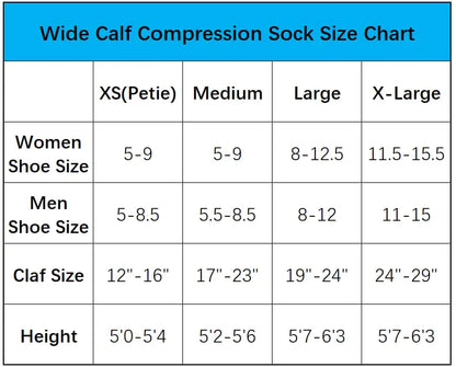 Wide Calf Compression Socks for Women & Men Extra Large Size Support Socks for Nurses Running Pregnant Travel, 15-20 mmHg 3 Pairs D Medium