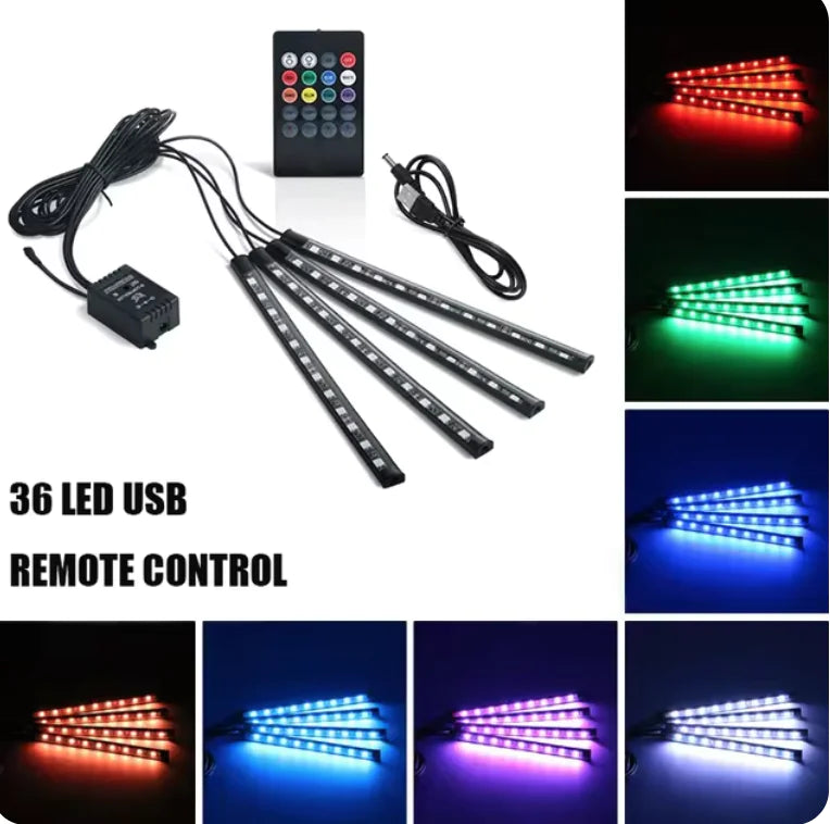 Luces de LED Controladas por Música para Pés de Carro