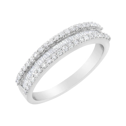 Anillo de oro blanco de 14 quilates con diamantes de 1/2 ct (color HI, claridad SI2-I1)