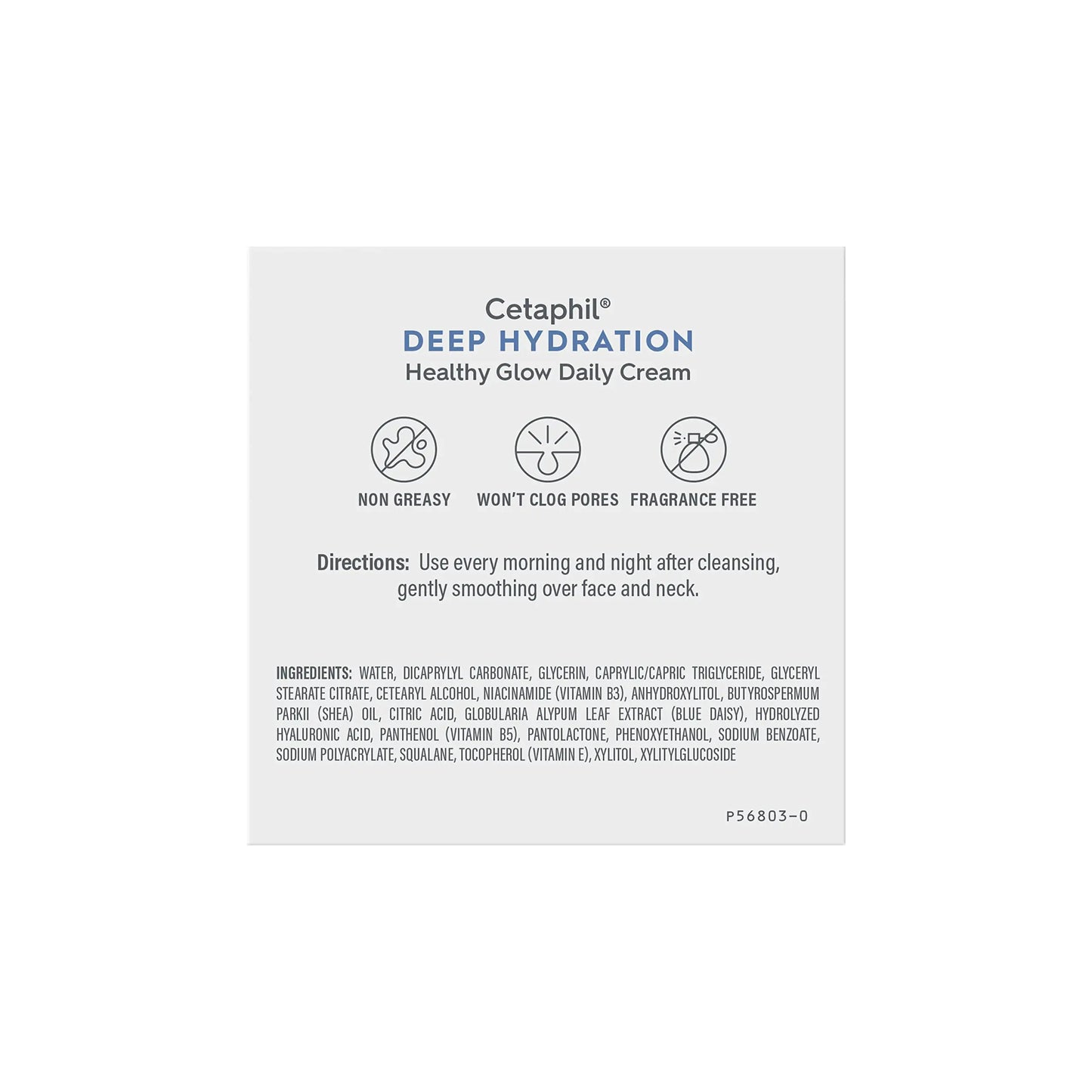 Cetaphil Deep Hydration Healthy Glow igapäevane näokreem, 1,7 untsi, 48 tundi kuivale nahale mõeldud näoniisutaja tundlikule nahale, hüaluroonhappe, E-vitamiini ja B5-vitamiiniga lõhnatu 1,7 untsi (1 tk) 