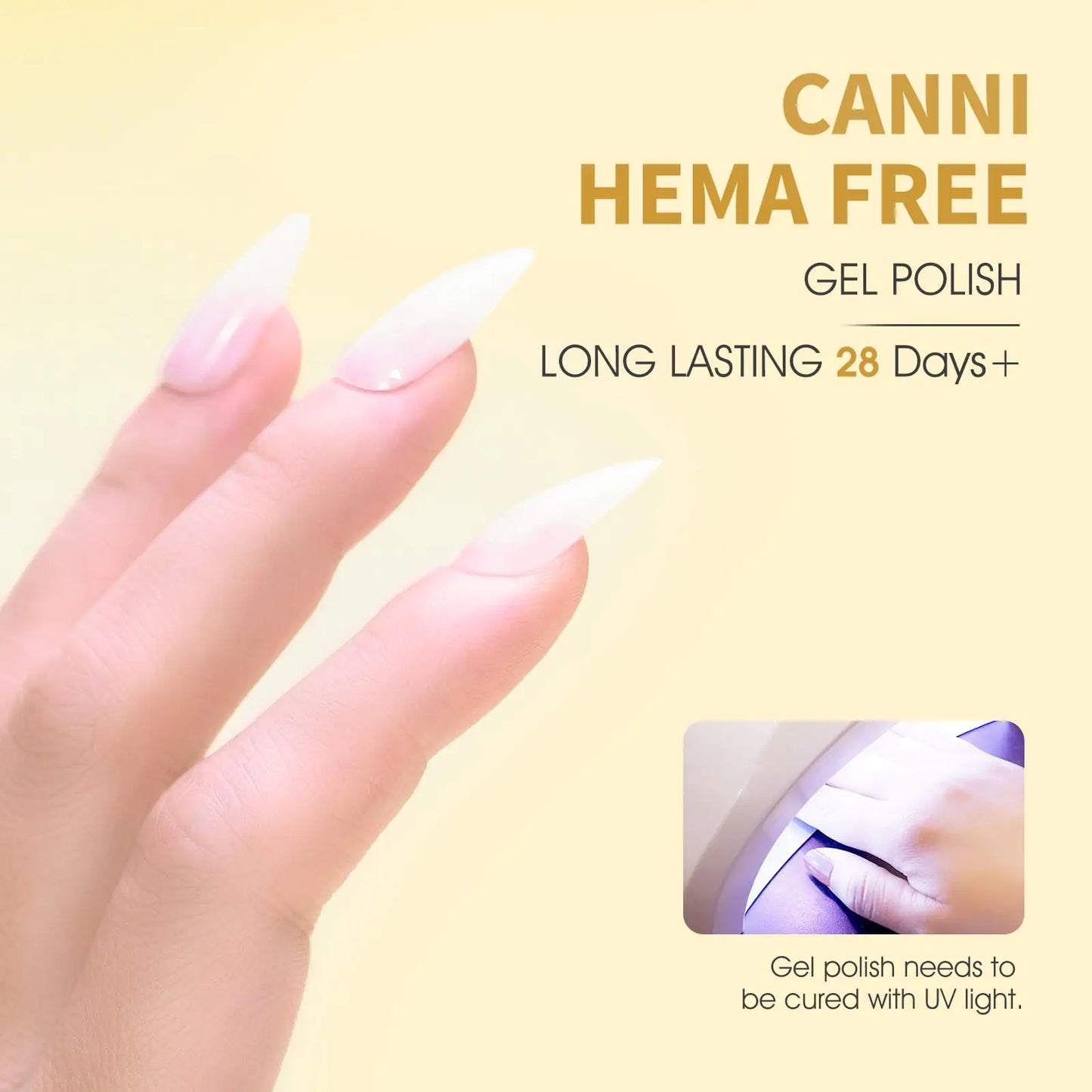 CANNI Milky White Gel Nail Polish, 1 Pcs Milky White Gel Polish Translucent Jelly Neutral Color Soak Off LED Nail Gel Polish Set Nail Art Starter Manicure Salon DIY at Home 9049-Milky White