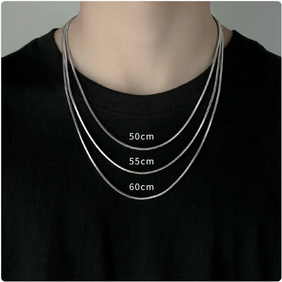Men's Titanium Steel Clavicle Necklace WEM Support (www.WEM.support)