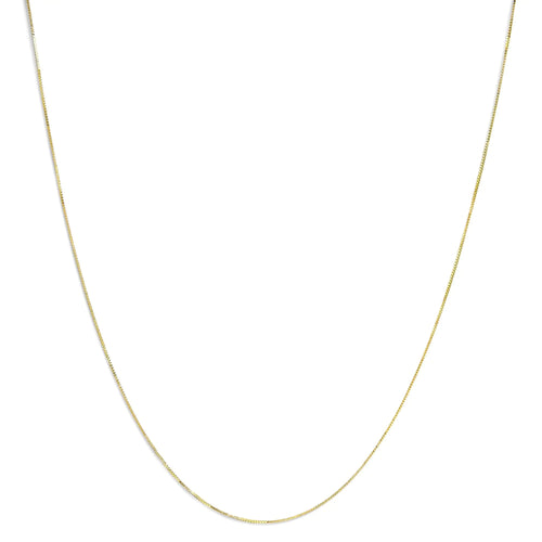 Unisex Solid 14K Gold 0.75mm Classic Box Chain Necklace WEM Support (www.WEM.support)