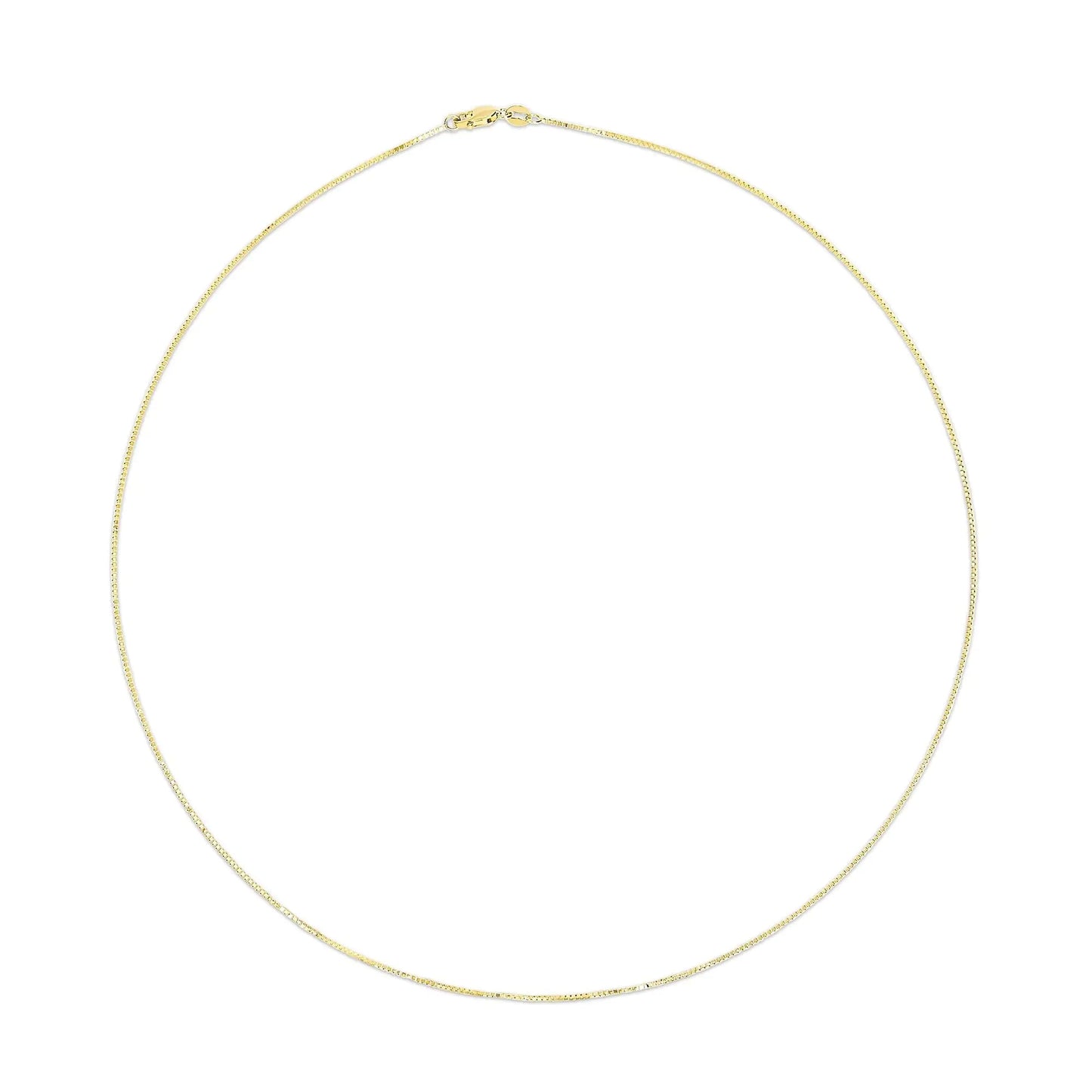 Unisex Solid 14K Gold 0.75mm Classic Box Chain Necklace WEM Support (www.WEM.support)