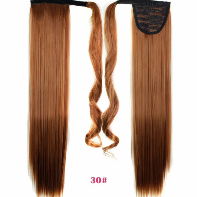 Synthetic Long Straight Wrap Around Hair Extension WEM Support (www.WEM.support)