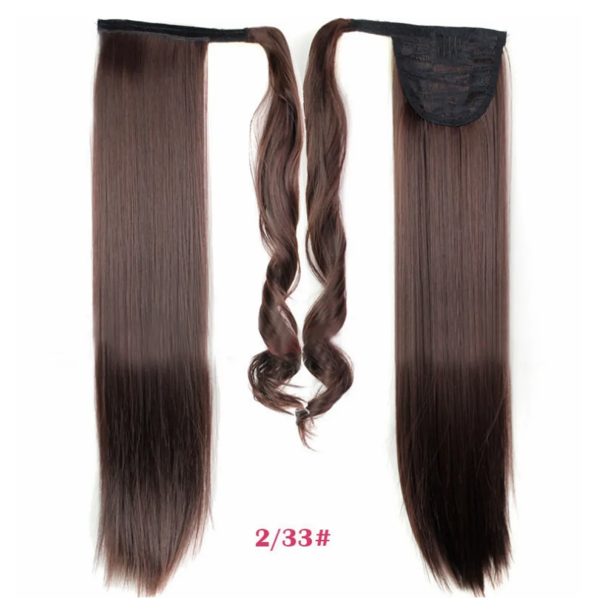 Synthetic Long Straight Wrap Around Hair Extension WEM Support (www.WEM.support)