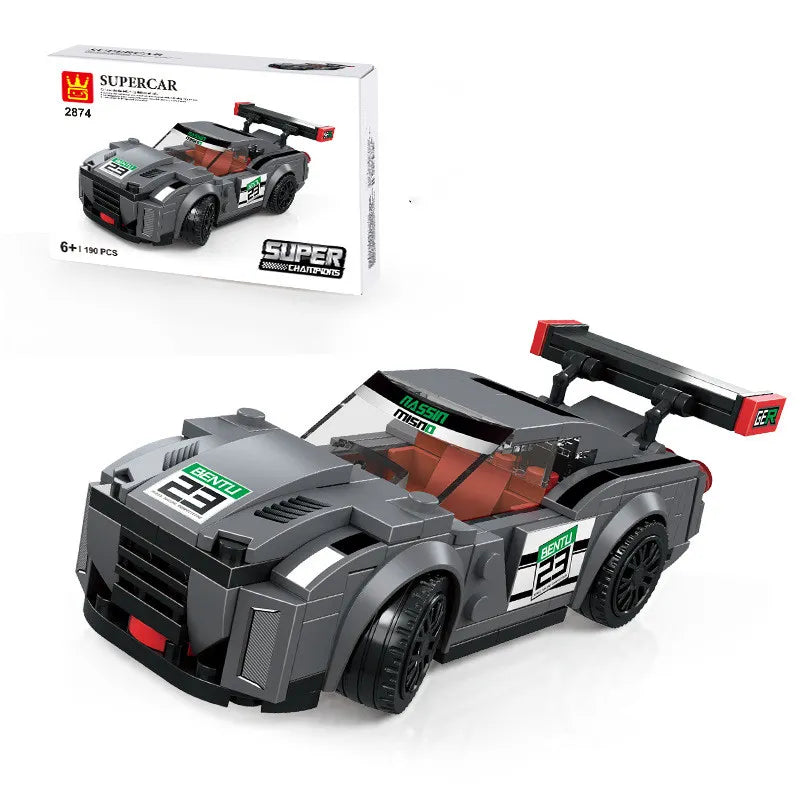 Super Car Small Particles Assembled Boy Sports Car Building Block Stall Decoration Toy WEM Support (www.WEM.support)