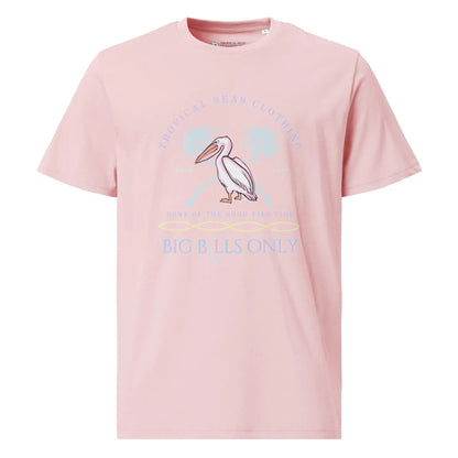 Premium Men's Tropical Pelican Organic Cotton T-Shirt – Sustainable Comfort with Coastal Style WEM Support (www.WEM.support)