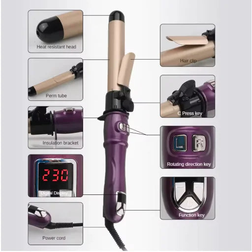 LCD Temperature Controlled Automatic Hair Curler WEM Support (www.WEM.support)