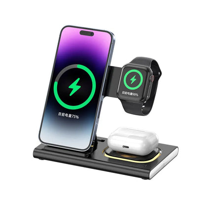 Fashion Folding Four-in-one Wireless Charger WEM Support (www.WEM.support)