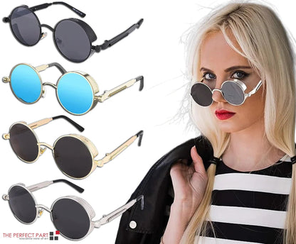 Retro Round Polarized Sunglasses Men Women Vintage Gothic Steampunk Glasses WEM Support (www.WEM.support)