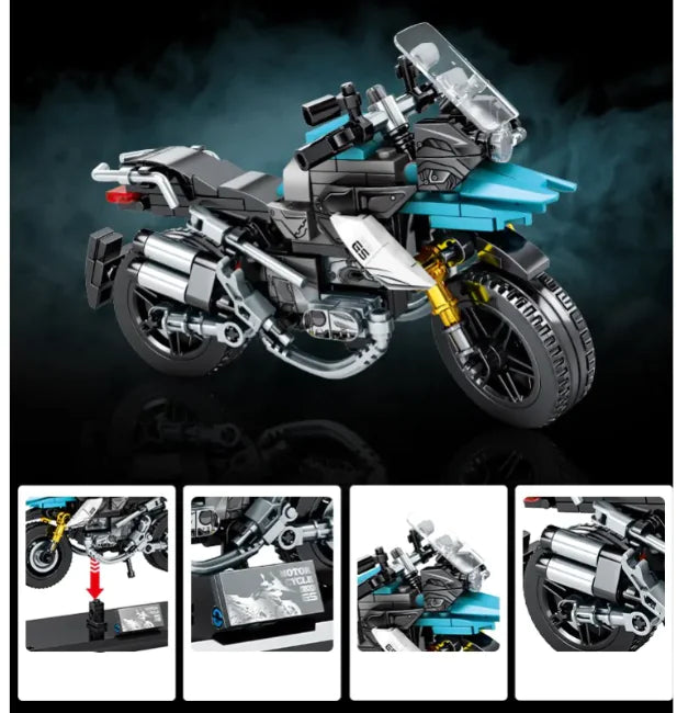 Kids' Motorcycle Building Block Model Kit WEM Support (www.WEM.support)