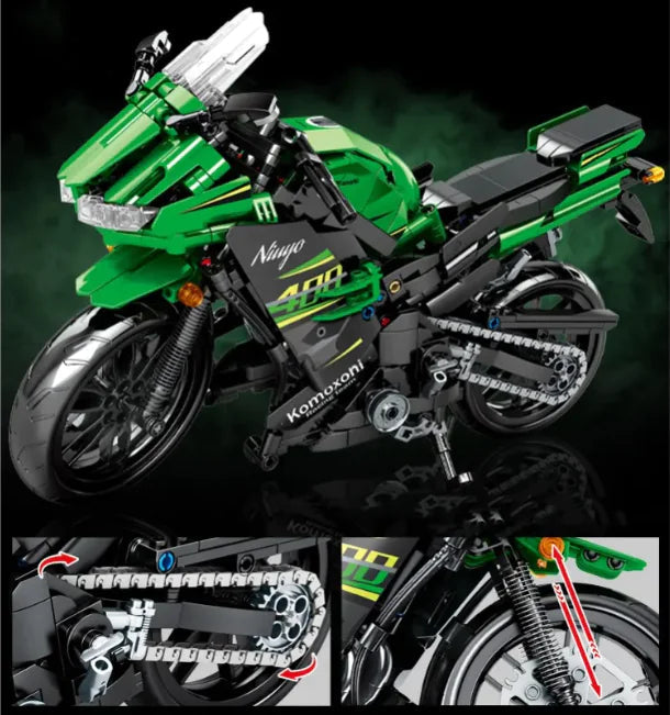 Kids' Motorcycle Building Block Model Kit WEM Support (www.WEM.support)