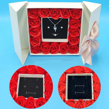 Rose double door jewelry gift box necklace box WEM Support (www.WEM.support)
