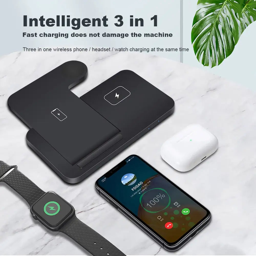 3-in-1 Wireless Fast Charging Dock Station WEM Support (www.WEM.support)