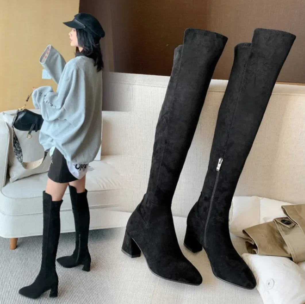 Women's Fleece Over-the-Knee Boots WEM Support (www.WEM.support)
