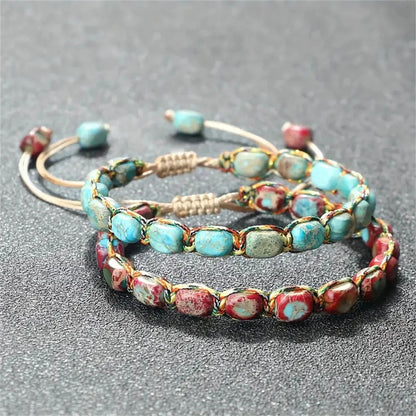 Hand-Woven Emperor Stone Beaded Bracelet WEM Support (www.WEM.support)