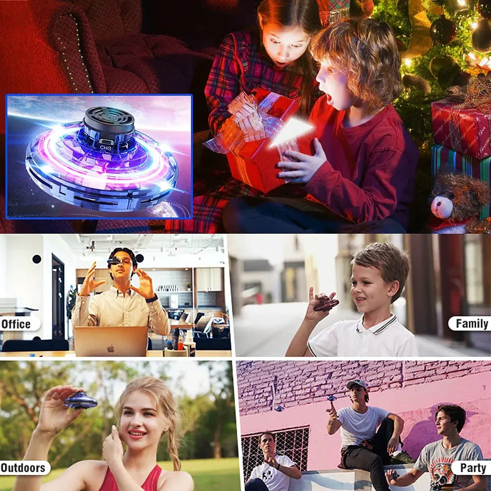 LED Flying Spinner Mini Drone WEM Support (www.WEM.support)