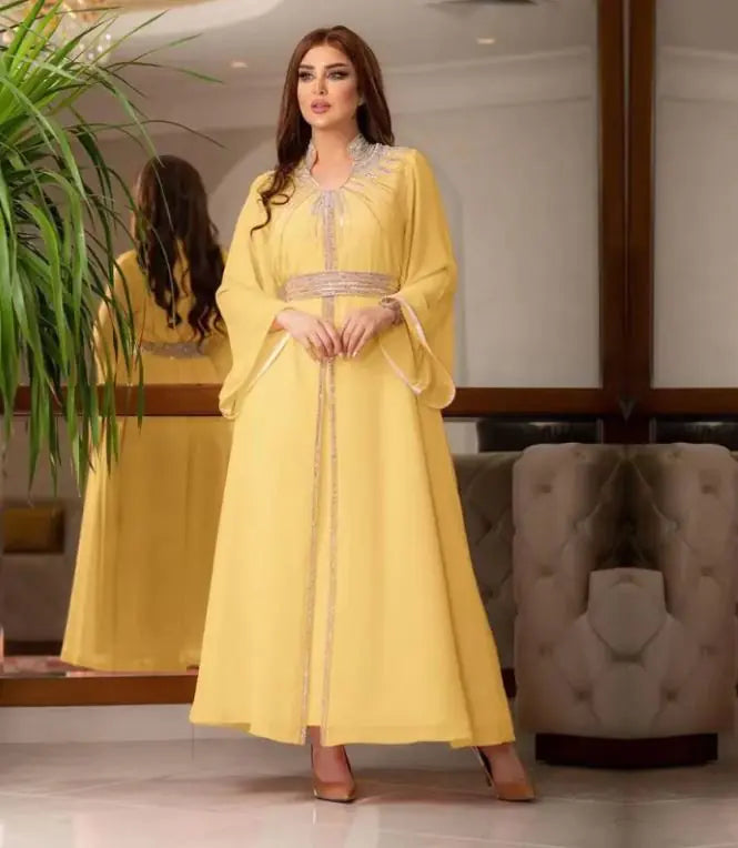 Women's Temperament And Fashion Hot Drill Long-sleeved Dress WEM Support (www.WEM.support)