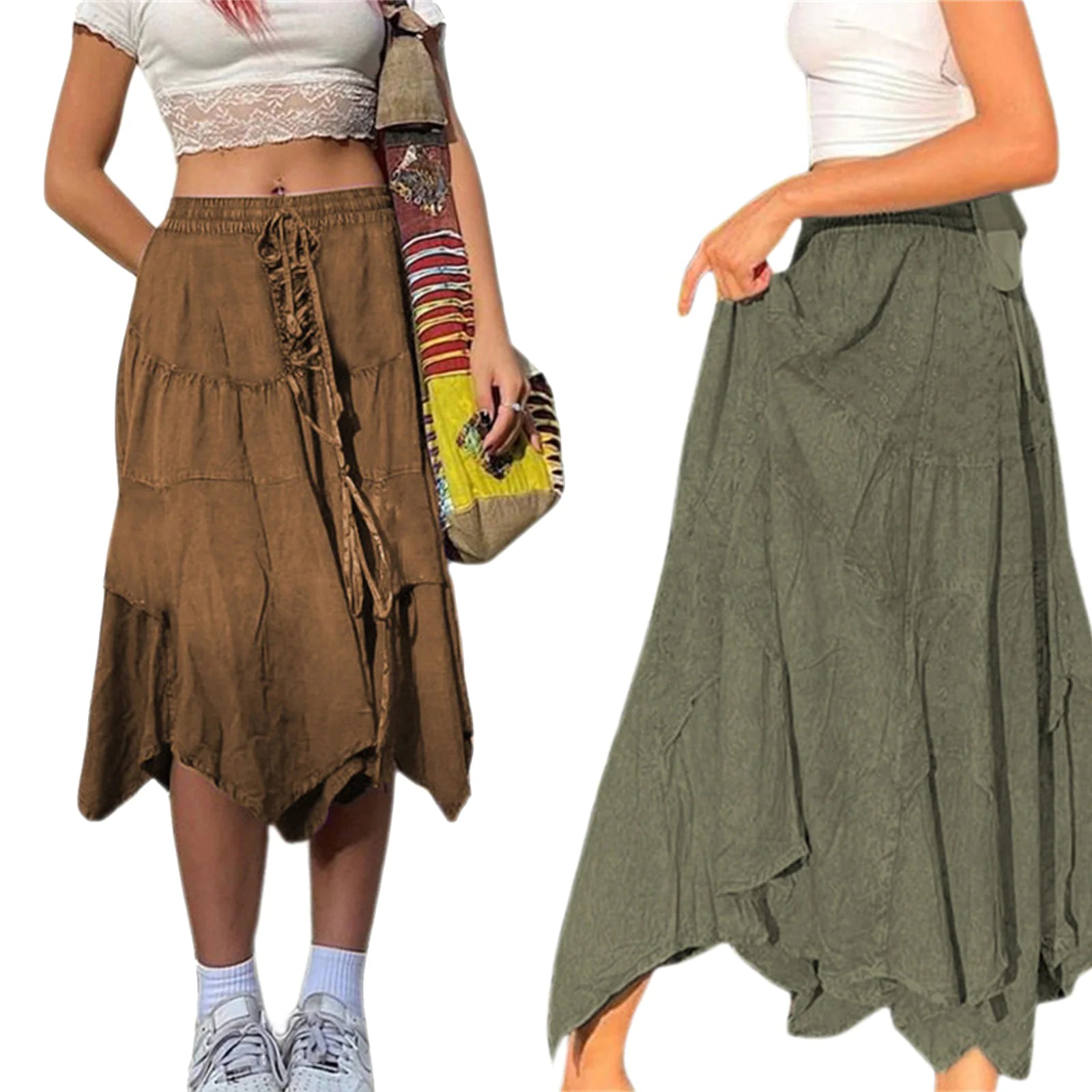 Washed Cotton Pleated Skirt WEM Support (www.WEM.support)