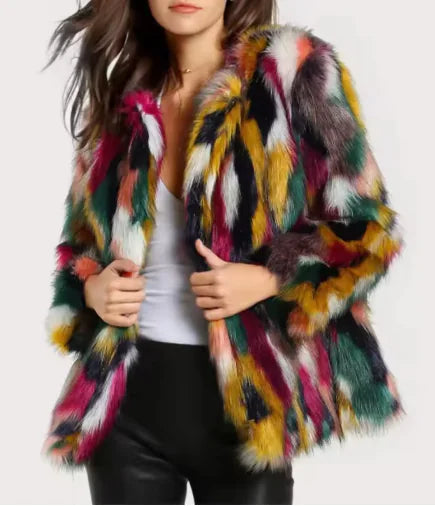 Women Color Fur Coats WEM Support (www.WEM.support)