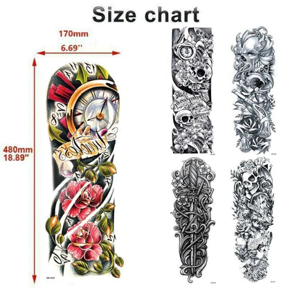 5Pcs Large Temporary Body Art Arm Tattoo Sticker Sleeve Man Women Waterproof USA WEM Support (www.WEM.support)