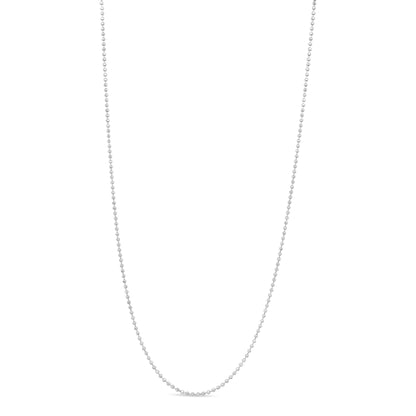 .925 Sterling Silver 0.7mm Slim and Dainty Unisex 18" Inch Ball Bead Chain Necklace WEM Support (www.WEM.support)
