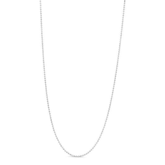 .925 Sterling Silver 0.7mm Slim and Dainty Unisex 18" Inch Ball Bead Chain Necklace WEM Support (www.WEM.support)