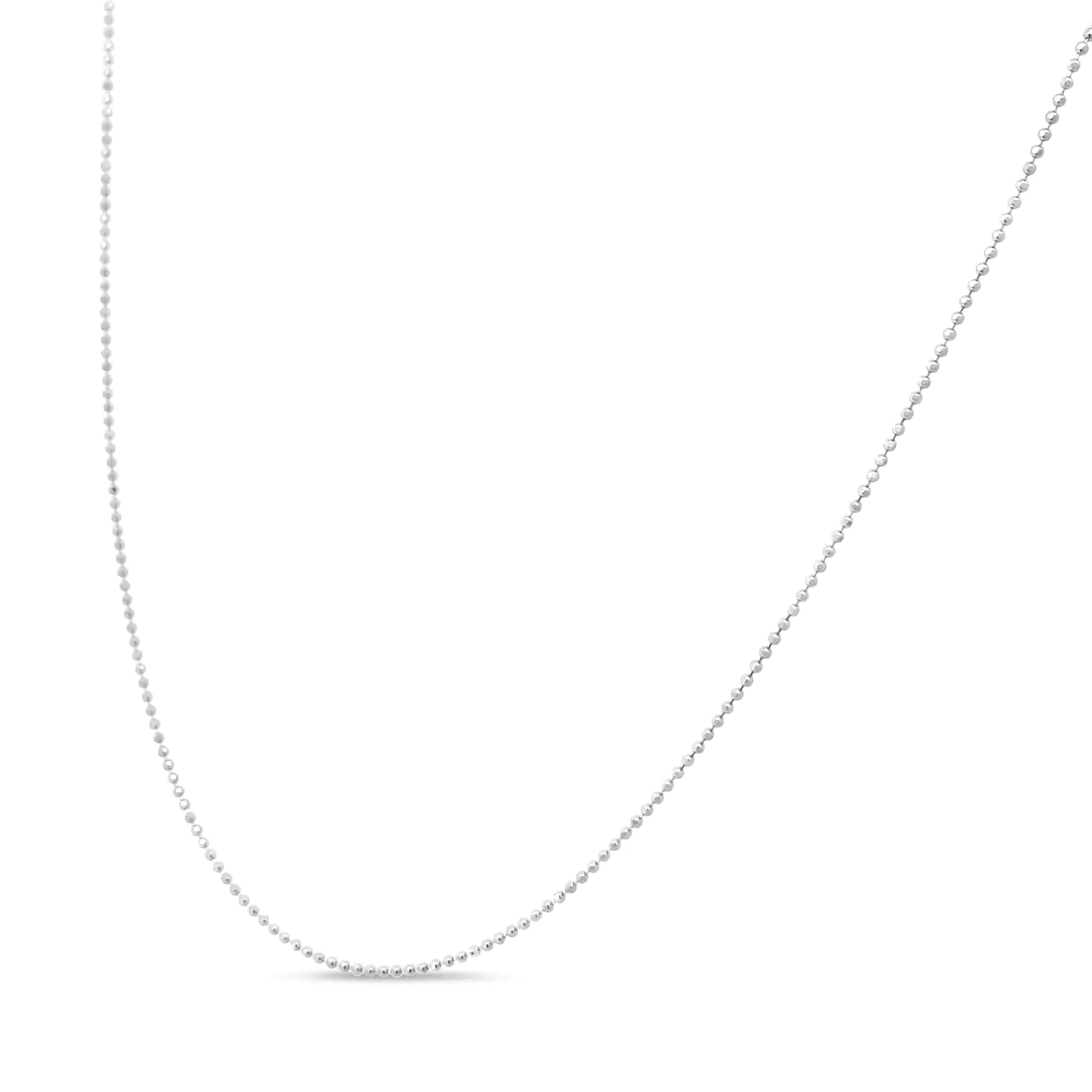 .925 Sterling Silver 0.7mm Slim and Dainty Unisex 18" Inch Ball Bead Chain Necklace WEM Support (www.WEM.support)