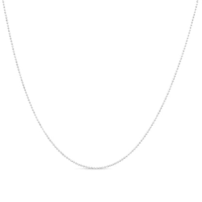 .925 Sterling Silver 0.7mm Slim and Dainty Unisex 18" Inch Ball Bead Chain Necklace WEM Support (www.WEM.support)