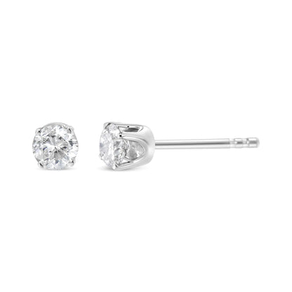 .925 Sterling Silver 3/4 Cttw Round Brilliant-Cut Near Colorless Diamond Classic 4-Prong Stud Earrings (I-J Color, I1-I2 Clarity) WEM Support (www.WEM.support)