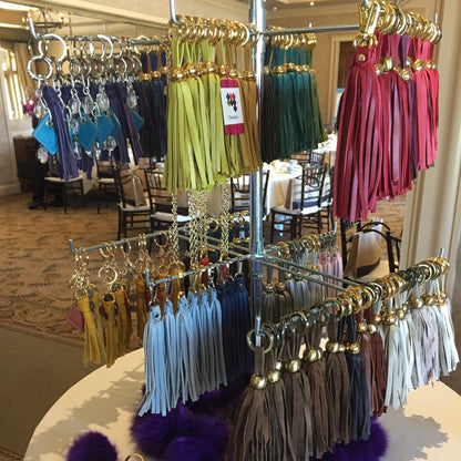 Leather Tassel - Silver/Navy Blue WEM Support (www.WEM.support)