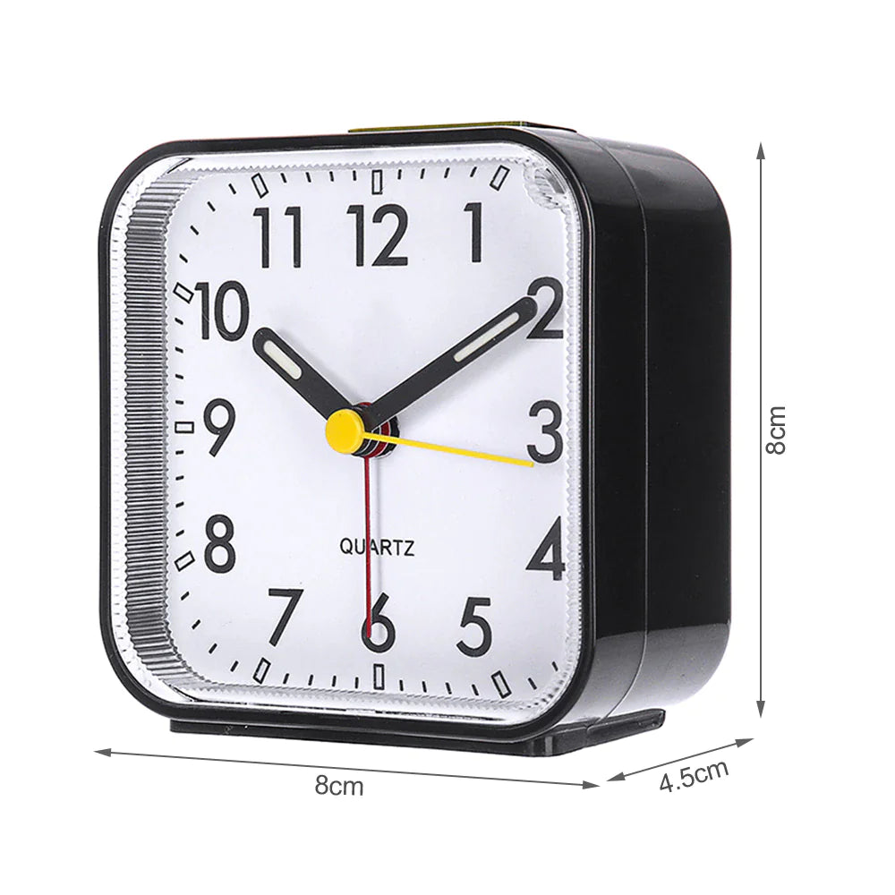 LED Desk Alarm Clock Nightlight Snooze Quiet Non Ticking Battery Powered Bedroom WEM Support (www.WEM.support)