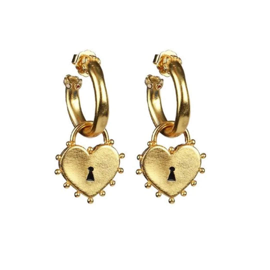 Locked Heart Earrings WEM Support (www.WEM.support)