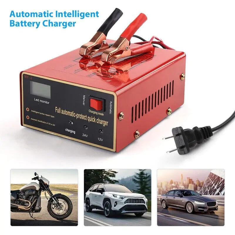 Maintenance Free Battery Charger 12V/24V 10A 140W Output For Electric Car Pro WEM Support (www.WEM.support)