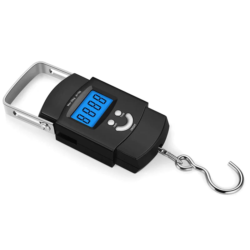 Portable Fish Scale Travel LCD Digital Hanging Luggage Electronic 110lb / 50kg WEM Support (www.WEM.support)