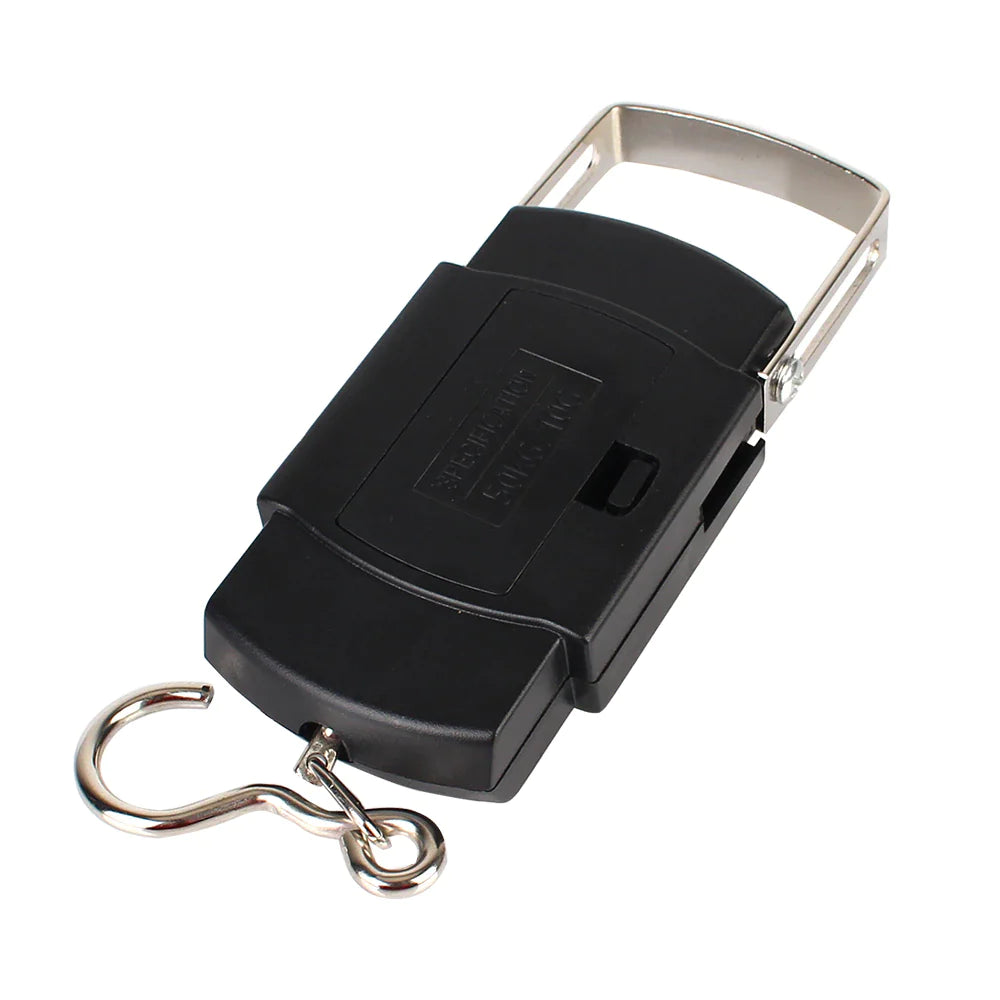 Portable Fish Scale Travel LCD Digital Hanging Luggage Electronic 110lb / 50kg WEM Support (www.WEM.support)