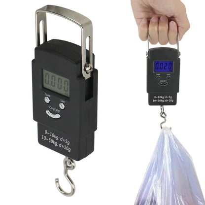 Portable Fish Scale Travel LCD Digital Hanging Luggage Electronic 110lb / 50kg WEM Support (www.WEM.support)