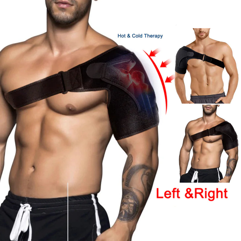 Shoulder Brace Support Compression Sleeve Torn Rotator Cuff AC Joint Pain Relief WEM Support (www.WEM.support)