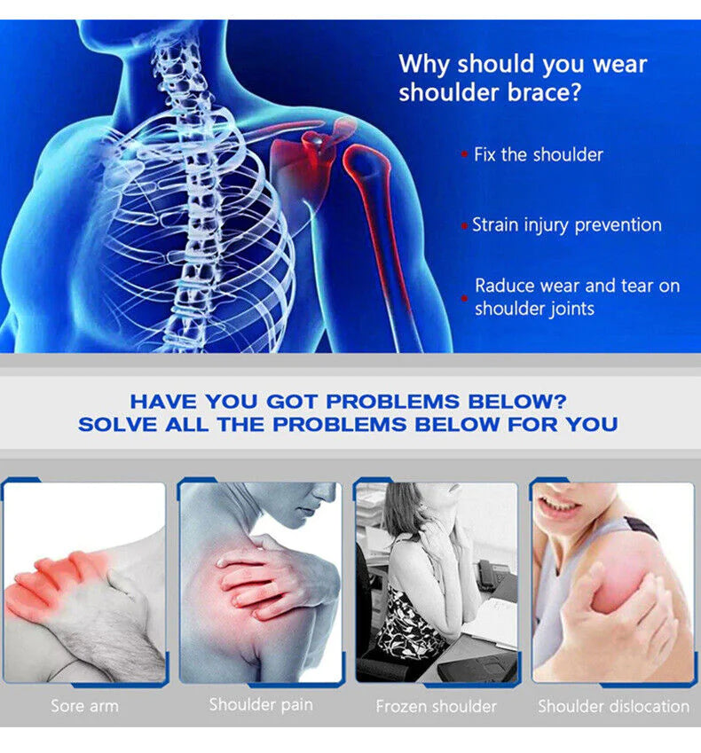 Shoulder Brace Support Compression Sleeve Torn Rotator Cuff AC Joint Pain Relief WEM Support (www.WEM.support)