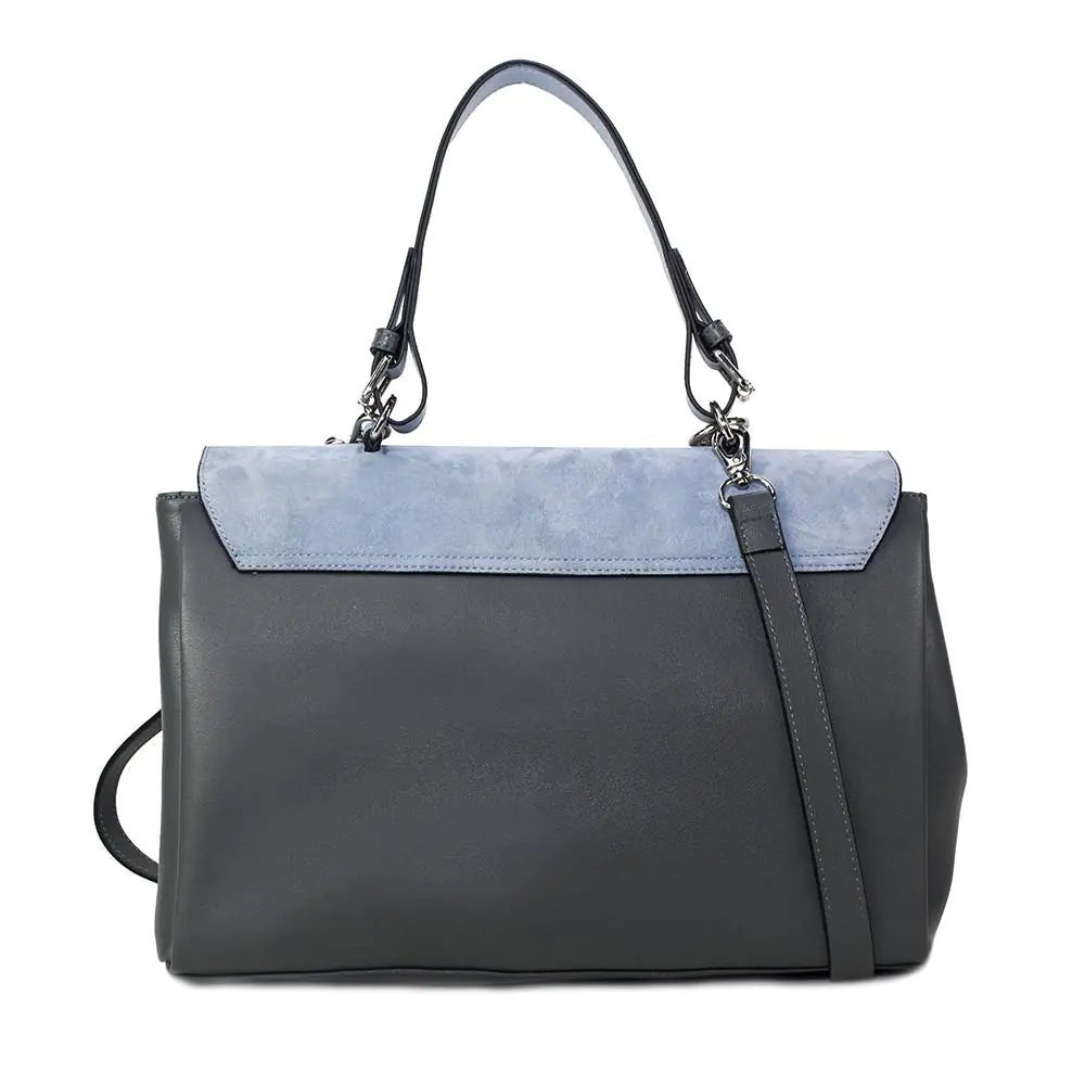 Simonetta Leather Handbag -Serenity / Charcoal WEM Support (www.WEM.support)